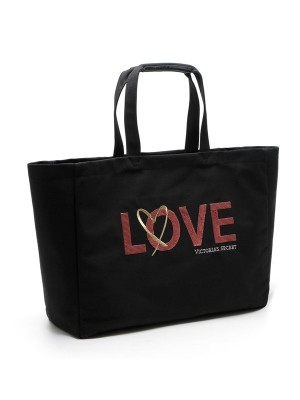 VCHB-278*VICTORIA'S SECRET SEQUIN LARGE SHOPPING BAG (BLACK)